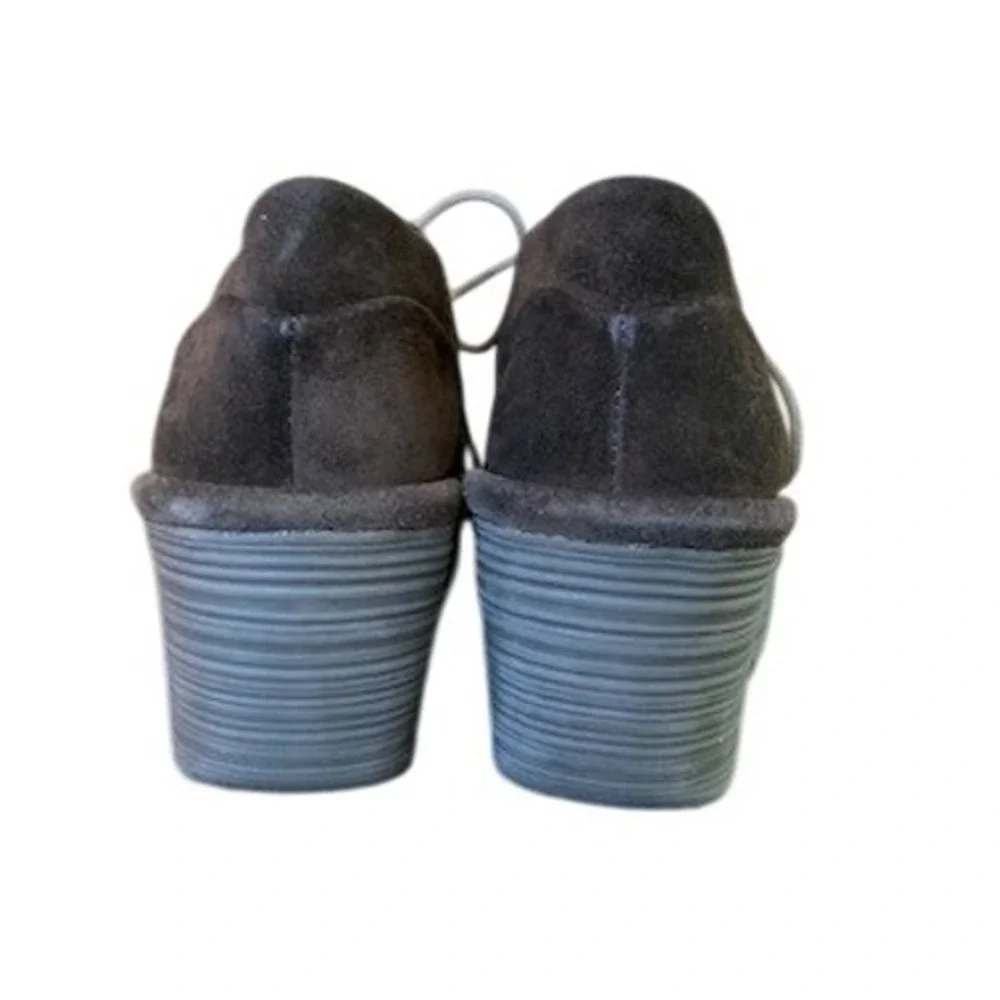 Fly London Brown Suede Wedge Oxford Shoes Womens Gorpcore Boho US 6.5-7 EU 37